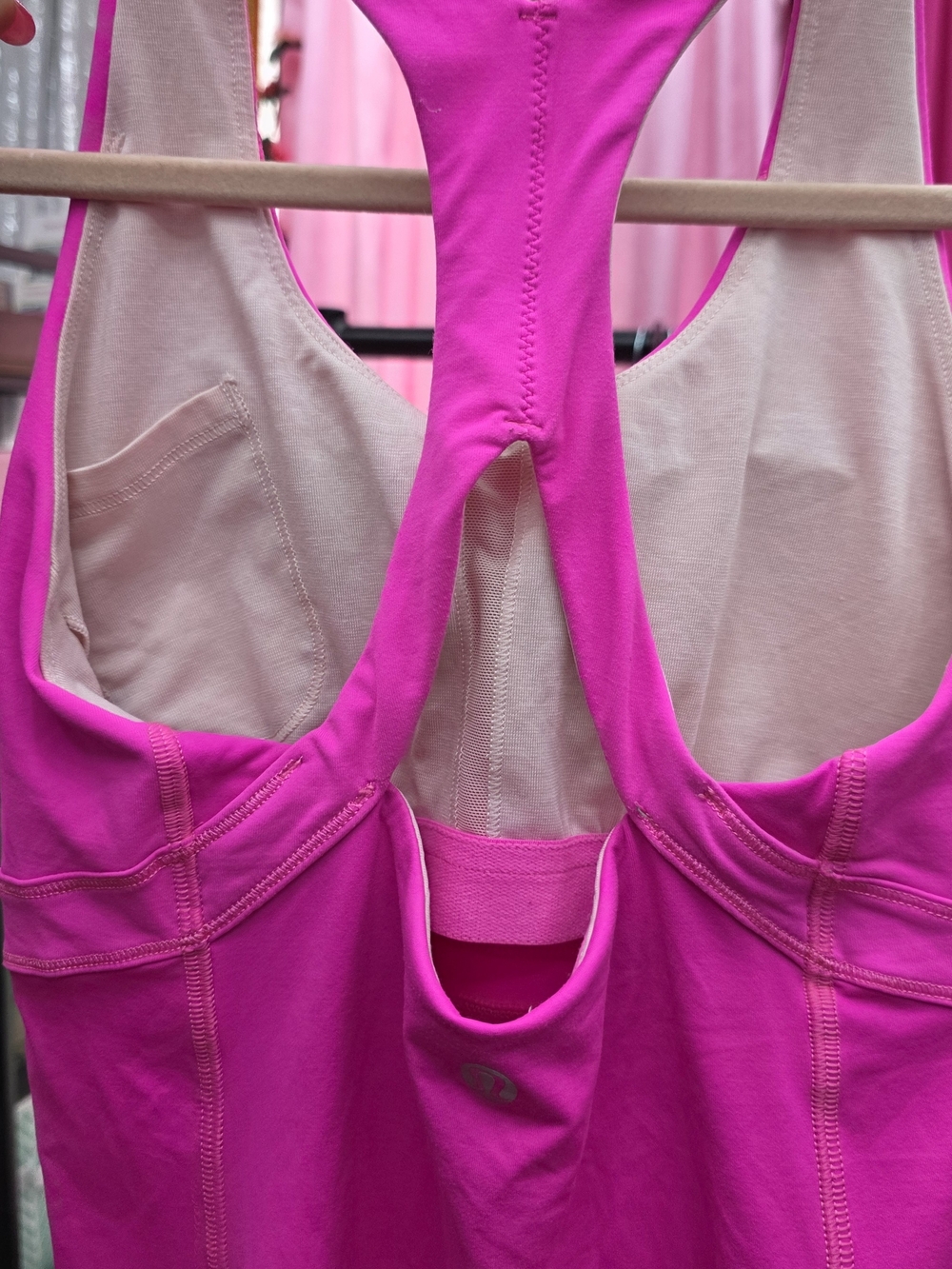 Lululemon Bright Pink Racerback Shelf Bra Tank Active Top Small - Picture 3 of 8